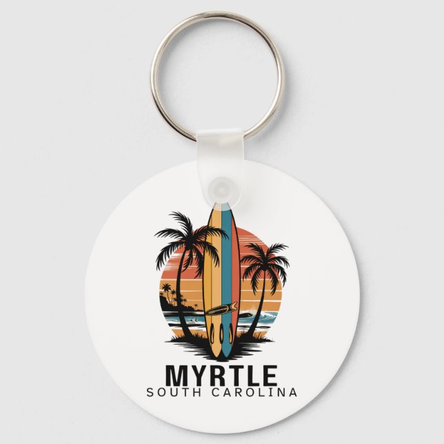Myrtle Beach South Carolina Surfing Surfare _1 Nyckelring (Framsida)