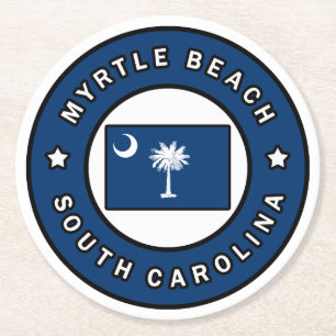 Myrtle Beach South Carolina Underlägg Papper Rund
