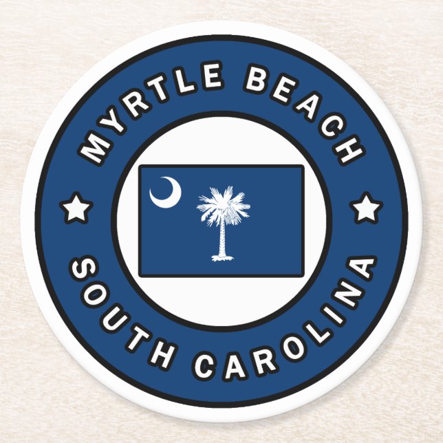 Myrtle Beach South Carolina Underlägg Papper Rund (Framsidan)