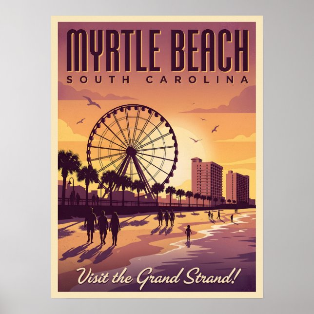 Myrtle Beach South Carolina Vintage Resa Poster (Framsidan)