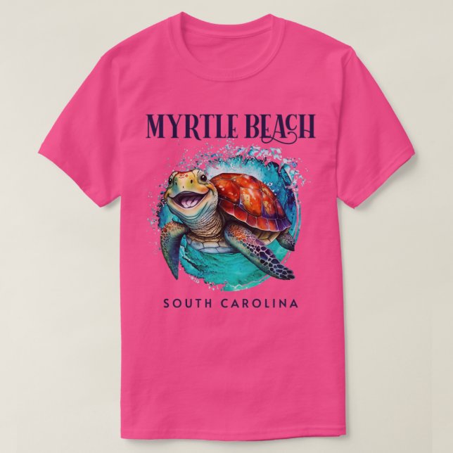 Myrtle Beach South Carolina Watercolor Lycklig Sea T Shirt (Design framsida)