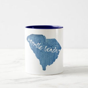 Myrtle Beach South Carolina Wood Grain Två-Tonad Mugg