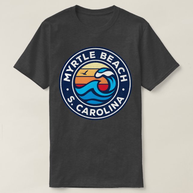 Myrtle Beach South olina Sc Nautical Vågar T Shirt (Design framsida)