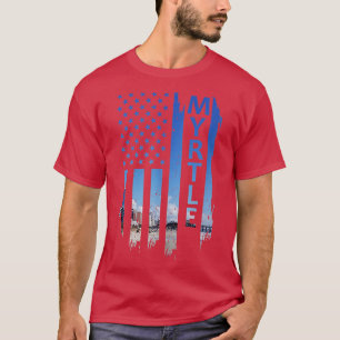 Myrtle Beach South olina Summer Sunset American Fl T Shirt