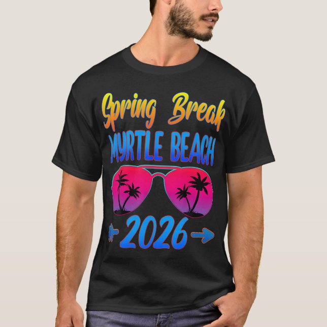 Myrtle Beach Spring Break 2026 Solglasögon Beach V T Shirt (Framsida)