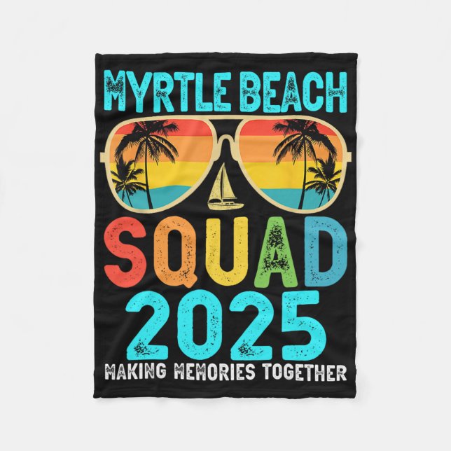 Myrtle Beach Squad 2025 Vacation Friends Family Mo Fleecefilt (Framsidan)