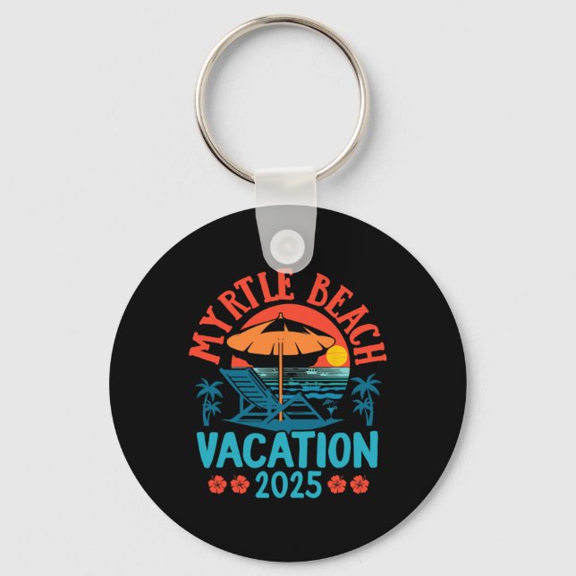 Myrtle Beach Vacation 2025 Souvenir Matching Famil Nyckelring (Framsida)