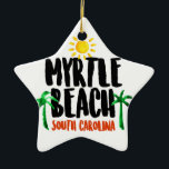 Myrtle Beach vattenfärg Julgransprydnad Keramik<br><div class="desc">En resa till Myrtle Beach är all om danandeminnen och denna designen ska hjälp som du minns de varma soliga dagarna och kyler skuggar av palmträd allt år long. Denna underbara vattenfärglogotyp presenterar texten "Myrtle Beach,  South Carolina" tillsammans med ljust färgaddesigner för att matcha!</div>