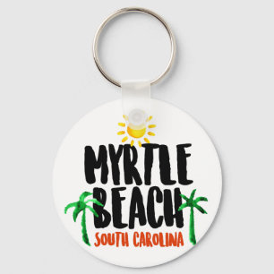 Myrtle Beach vattenfärg Nyckelring