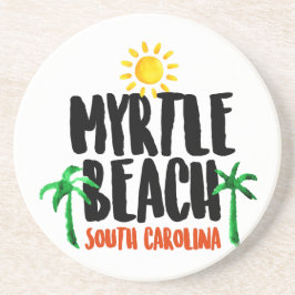 Myrtle Beach vattenfärg Underlägg Sandsten