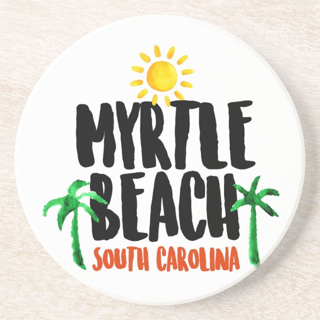 Myrtle Beach vattenfärg Underlägg Sandsten (Framsidan)