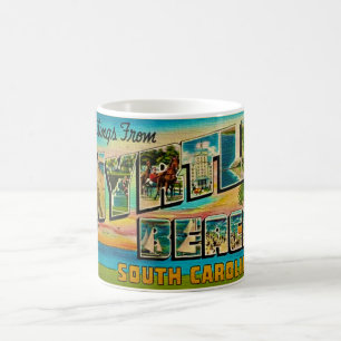 Myrtle Beach Vintage Välkomst vykort Kaffemugg
