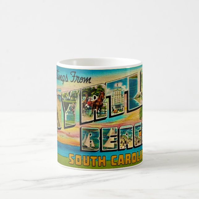 Myrtle Beach Vintage Välkomst vykort Kaffemugg (Center)