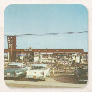 Myrtle Beach, Vintage View Underlägg Papper Kvadrat
