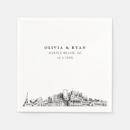Myrtle Beach Wedding Papper Cocktail Napkin Pappersservett