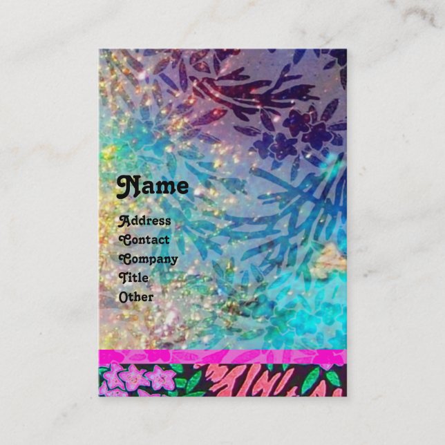 MYRTLE MONOGRAM, blue turquase rosa fuchsia Visitkort (Framsida)
