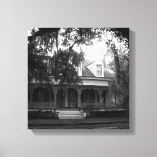 Myrtles plantation i svartvitt canvastryck