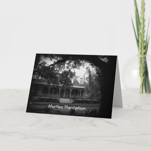 Myrtles plantation i svartvitt kort (Framsida)
