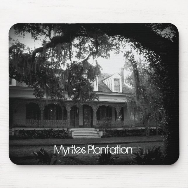Myrtles plantation i svartvitt musmatta (Framsidan)