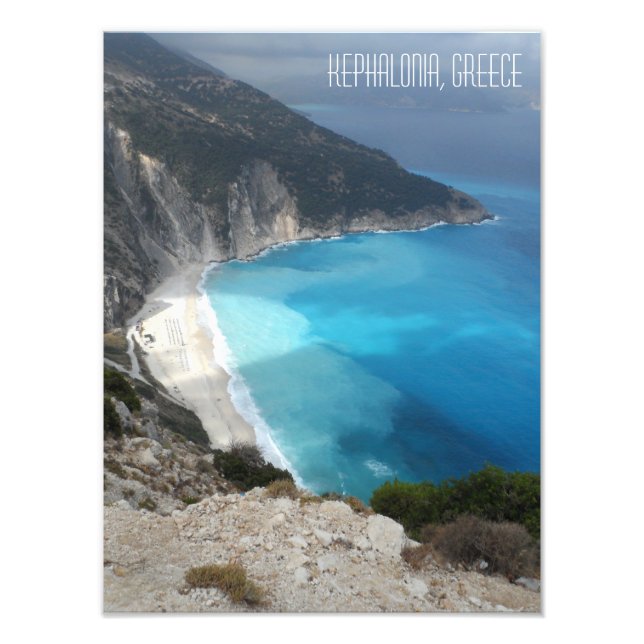 Myrtos Bay Beach Kefalonia Island Grekland Fototryck (Framsidan)