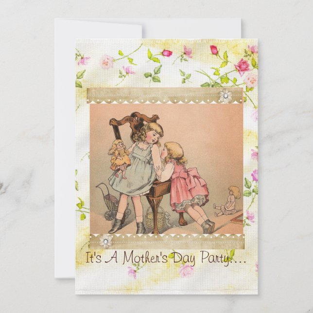 Mys Rosenknopp Mors dag inbjudan (Framsida)