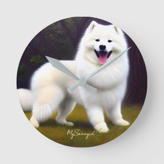 MySamoyed Personlig Gift Idea Cute Samoyed Rund Klocka