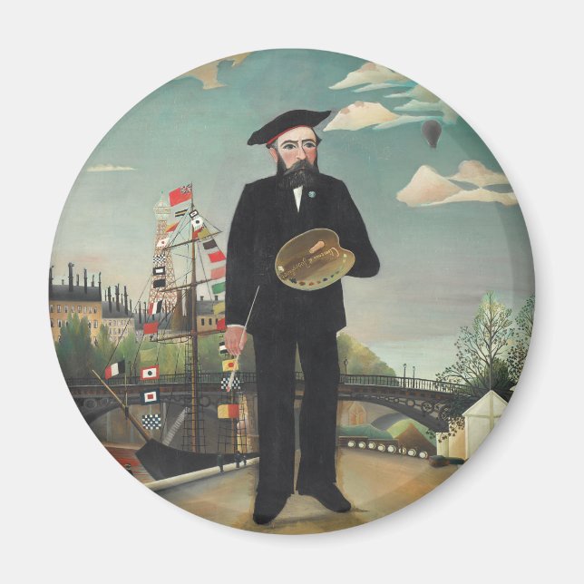 Myself Porträtt Landscape 1890, Henri Rousseau Magnet (Framsidan)