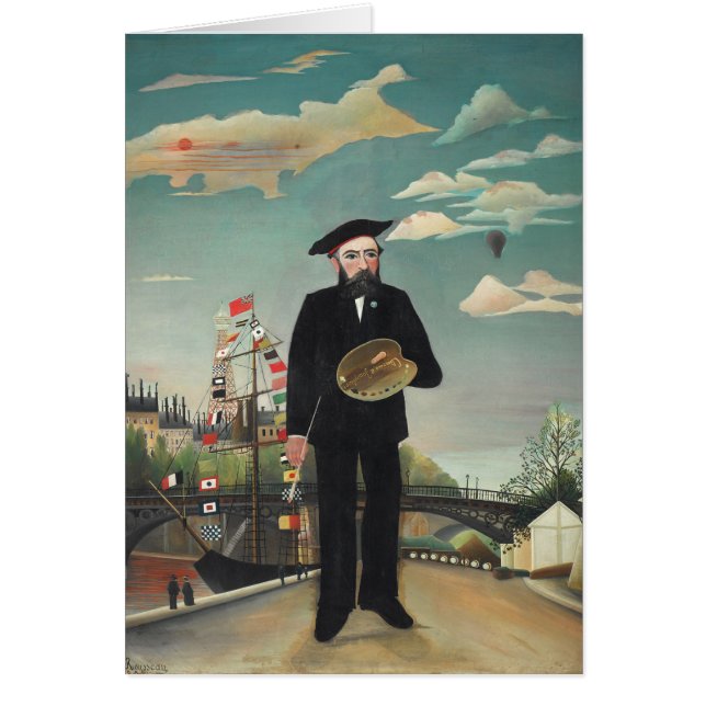 Myself Porträtt Ligcape 1890, Henri Rousseau Hälsningskort (Framsidan)