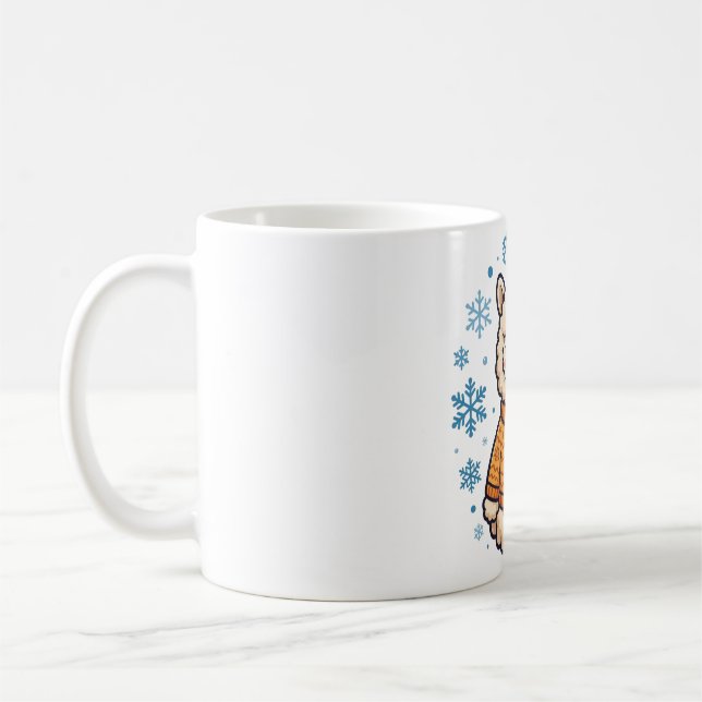  mysig alpaca-vintertröja konst kaffemugg (Vänster)