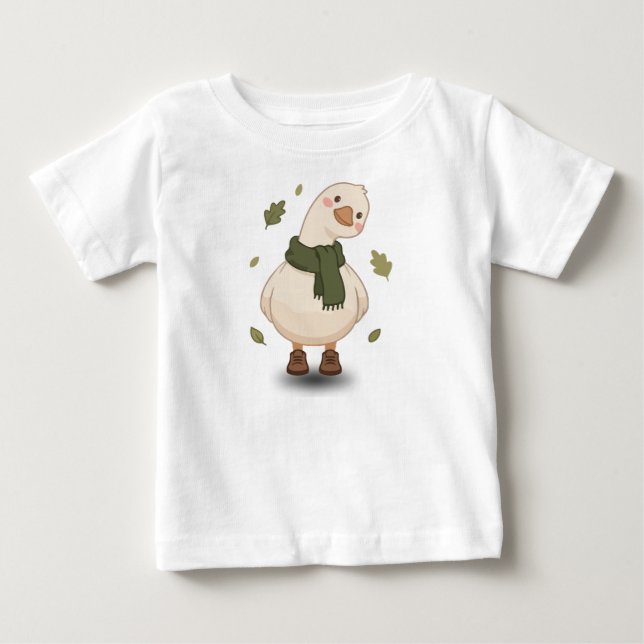 mysig animerad anka för hösten t shirt (Framsida)