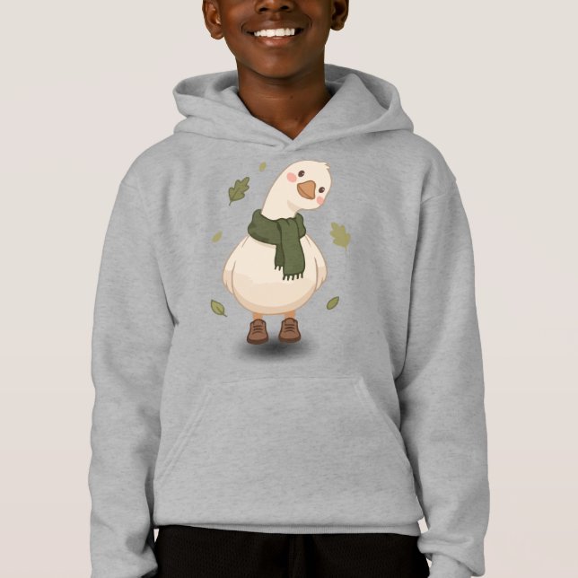 mysig animerad anka för hösten t shirt (Framsida)