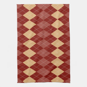 mysig argyle-estetik med prickade linjer kökshandduk