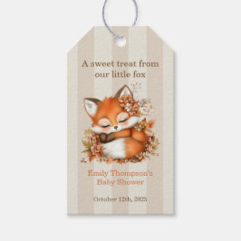  mysig babyshower för lilla räven med hösttema - m presentetikett