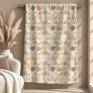 mysig beige neutral regnbåge kastfilt dekoration fleecefilt