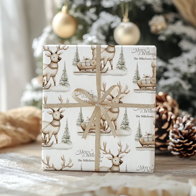  mysig blå rustic julren presentpapper (Skapare uppladdad)
