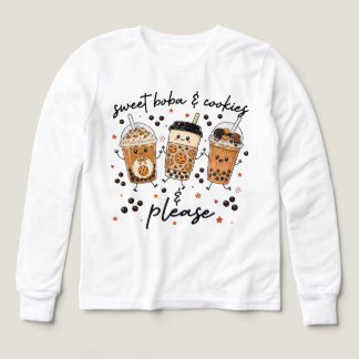 mysig Boba Kaffe Kakor Höst Söt Liten Present Doo T Shirt