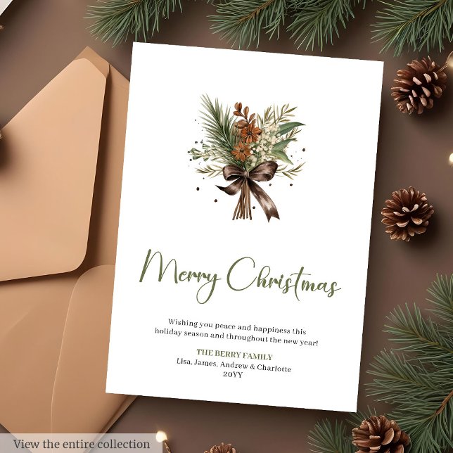  mysig boho-rustik julkort med akvarellmotiv (Cozy Boho Rustic Watercolor Greeting Card)