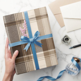 mysig brungul stugrutmönster vete rutmönster presentpapper