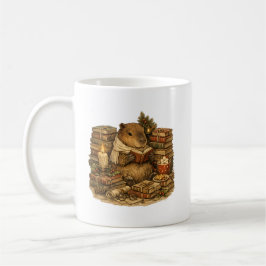 mysig Capybara Läs Böcker Julpresent Kaffemugg