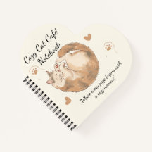 mysig Cat Café Anime Spiral Anteckningsbok