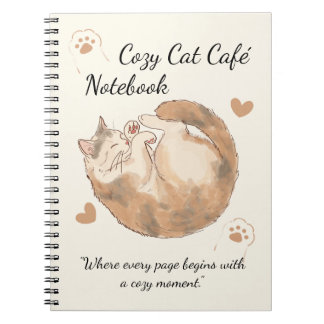 mysig Cat Café Anime Spiral Anteckningsbok