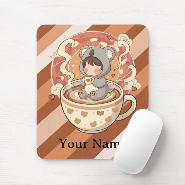  mysig Chibi Koala Arbetsyte Musmatta (Med mus)