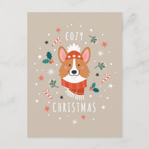 mysig Corgi - Julvärme Helg Vykort