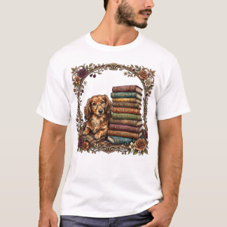  mysig Dachshund Bokklubb Retro Wiener Dog Läsare! T Shirt