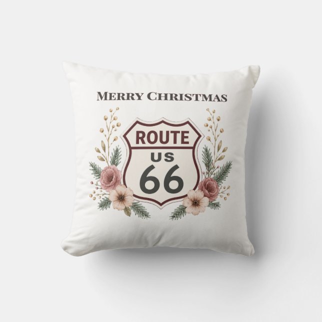  mysig dekoration för Route 66 jul  Kudde (Framsida)