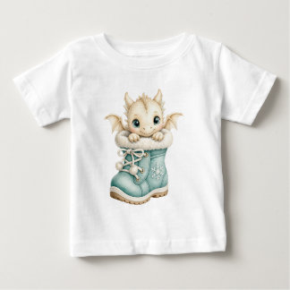 mysig drak-snöstövel i akvarell-illustration för t shirt