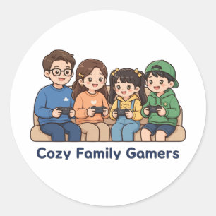 mysig Familj Gamers Klistermärke - Familj Present
