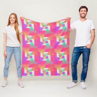 mysig färgrik filt i fleece 127 cm x 152 cm