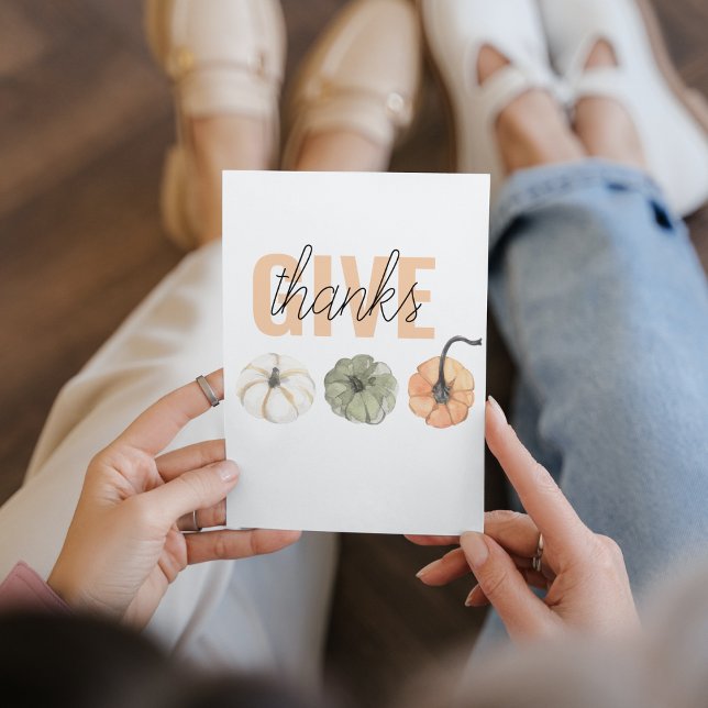  mysig färgrik pastell tackar och pumpa julkort (Skapare uppladdad)