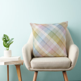  mysig färgrik tartan rutmönstrad, rosa kastkudde kudde